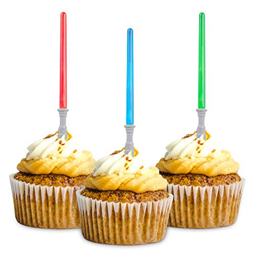 Star Wars Inspired Design Light Sabre Cupcake Decoration Toppers