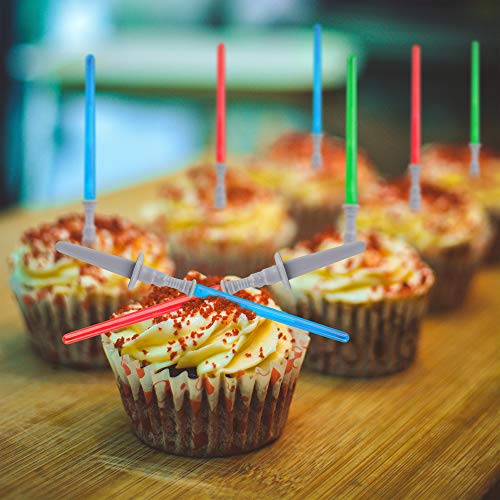 Star Wars Inspired Design Light Sabre Cupcake Decoration Toppers