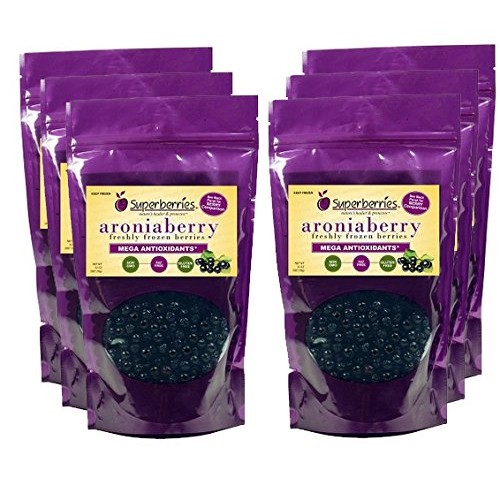6 Pk Organic Fresh-Frozen Aroniaberries Chokeberry, 32 Oz. Pac