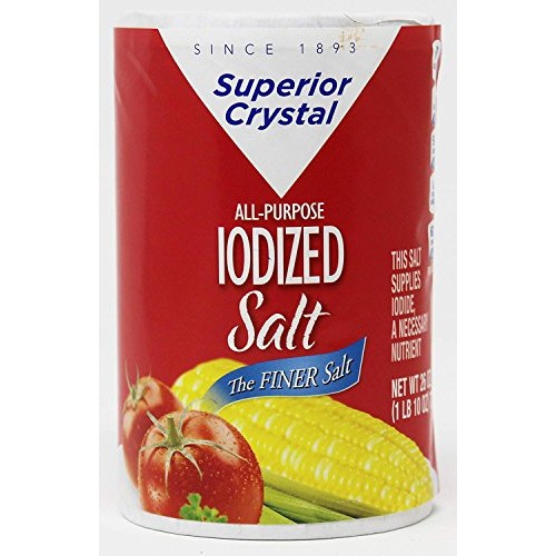 Superior Crystal The Finer Iodised Salt, 2 Pack Each 26 Oz