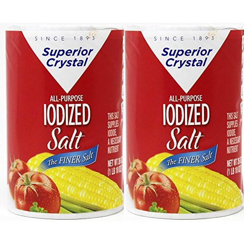 Superior Crystal The Finer Iodised Salt, 2 Pack Each 26 Oz