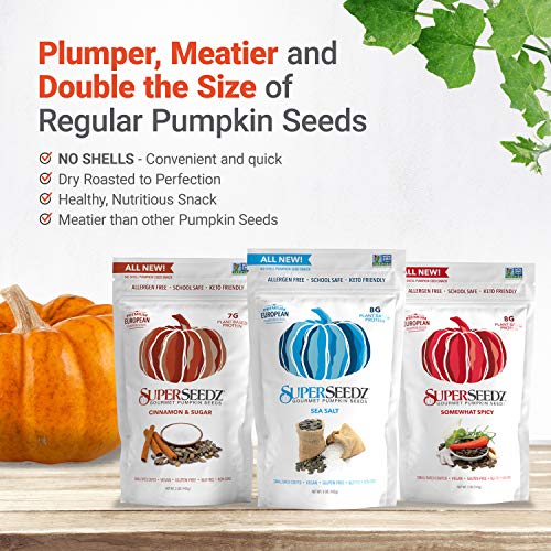 Superseedz Gourmet Roasted Pumpkin Seeds | Sea Salt | Whole 30, ...