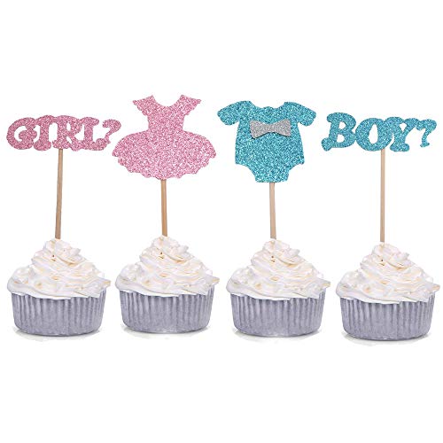 Gender Reveal Cupcake Toppers ,Baby Shower Cupcake Toppers Boy O
