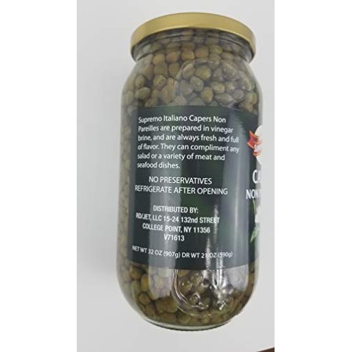 Supremo Italiano Capers, Non Pareilles, 32 Oz 22 Oz Drained 1 Jar