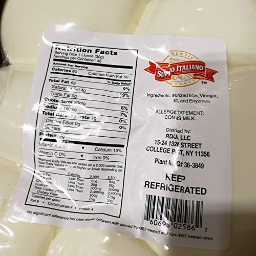 Supremo Italiano Fresh Mozzarella Cheese 6/1Lb Balls Net 6Lbs