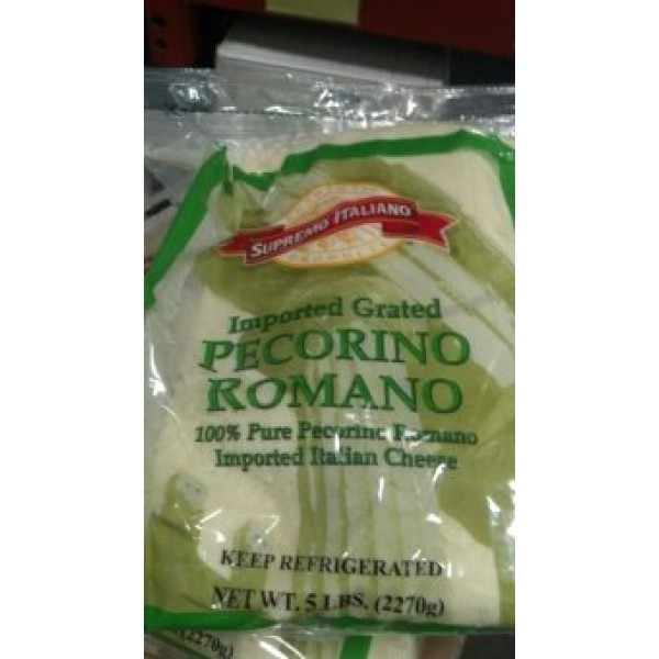 Supremo Italiano: Imported Grated Pecorino Romano Cheese 5 Lb.