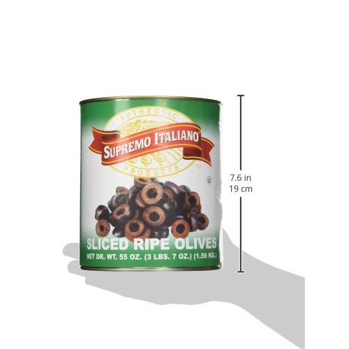 Supremo Italiano Slice Black Olives, 55 Ounce