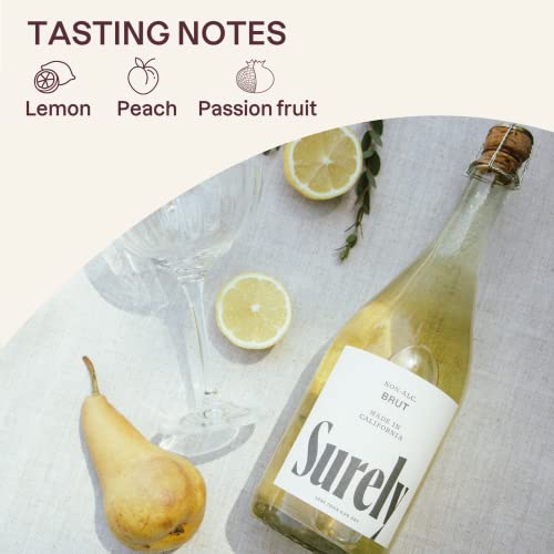 Surely Non Alcoholic Champagne, Dealcoholized California Dry Bru