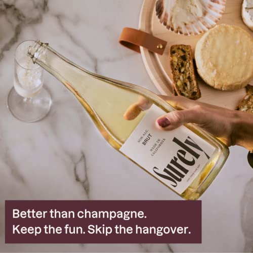 Surely Non Alcoholic Champagne, Dealcoholized California Dry Bru