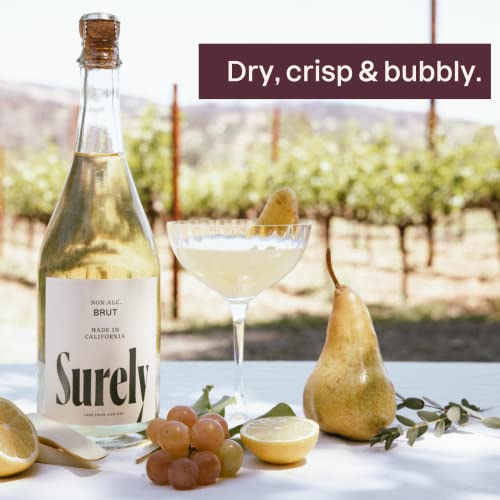 Surely Non Alcoholic Champagne, Dealcoholized California Dry Bru