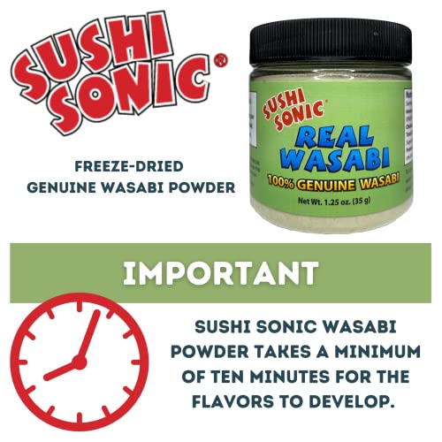 Sushi Sonic 100% Real Wasabi Powder, No Fillers, Non-Gmo, Vegan,