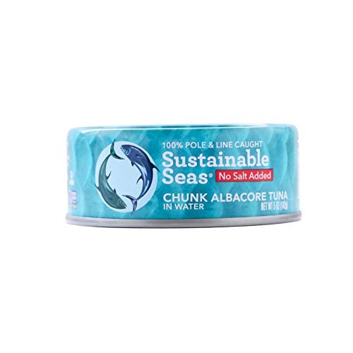 Sustainable Seas, Chunk Albacore Tuna In Water, No Salt Added, 5