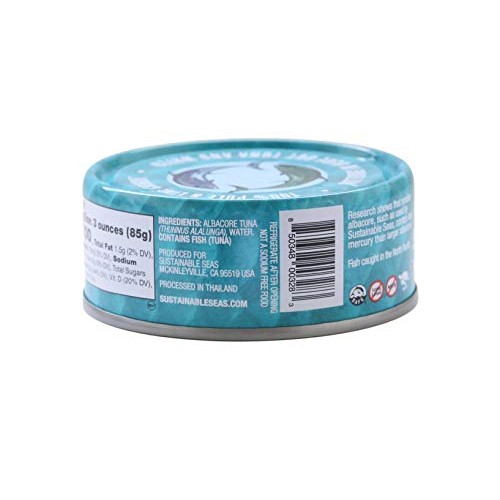 Sustainable Seas, Chunk Albacore Tuna In Water, No Salt Added, 5