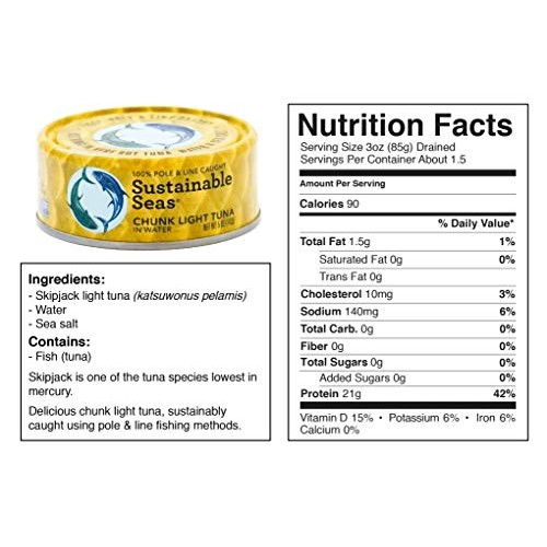 Sustainable Seas, Chunk Light Tuna In Water, 5 Ounce, 3Rd Party