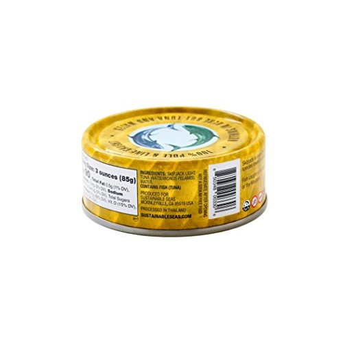 Sustainable Seas, Chunk Light Tuna In Water, No Salt Added, 5 Ou