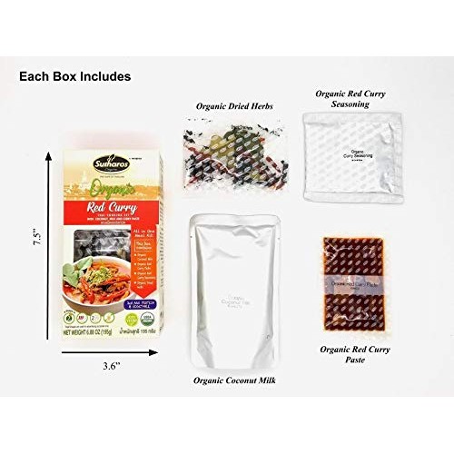 Sutharos Organic Thai Red Curry Meal Kits 3 Pack Vegan, Gluten
