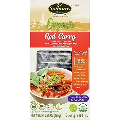 Sutharos Organic Thai Red Curry Meal Kits 3 Pack Vegan, Gluten