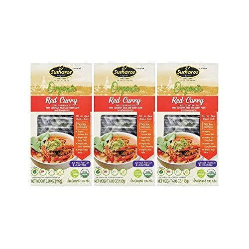 Sutharos Organic Thai Red Curry Meal Kits 3 Pack Vegan, Gluten