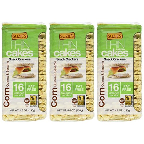 Suzies Whole Grain Brown Rice Thin Cakes Unsalted, 4.9Oz 3 Pk