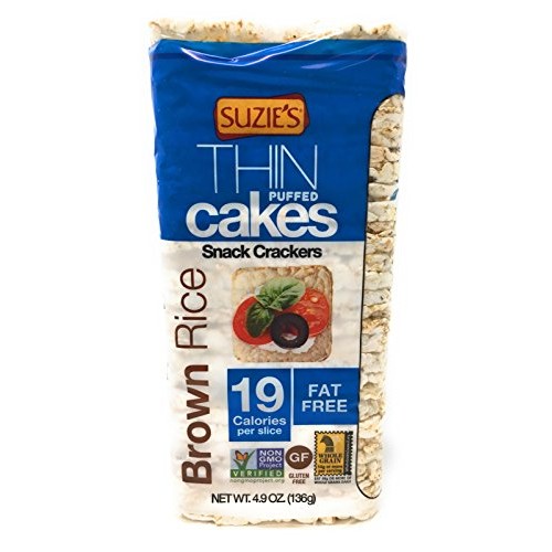 Suzies Whole Grain Brown Rice Thin Cakes Unsalted, 4.9Oz 3 Pk