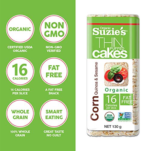 Suzies Organic Thin Rice Puffed Cakes, 12 Pack, Corn Quinoa & S...