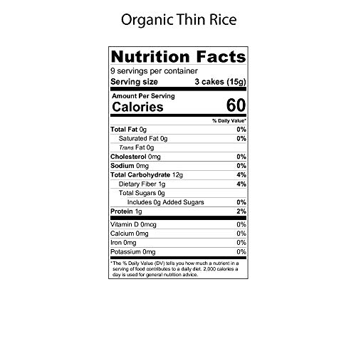 Suzies Puffed Brown Rice Unsalted Thin Cakes Case Of 12 Package