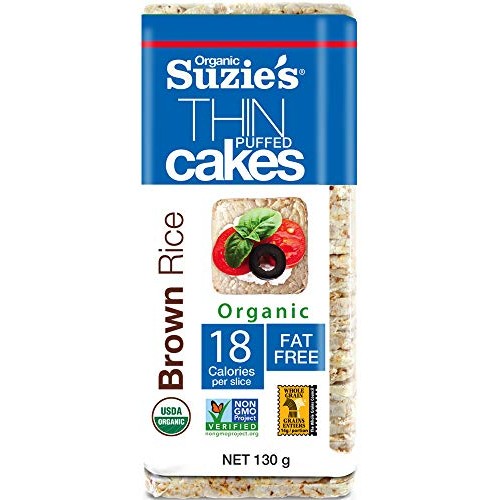 Suzies Puffed Brown Rice Unsalted Thin Cakes Case Of 12 Package