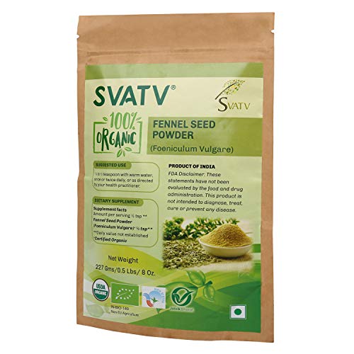 Svatv Organic Fennel Seed Powder Foeniculum Vulgare 1/2 Lb, 08