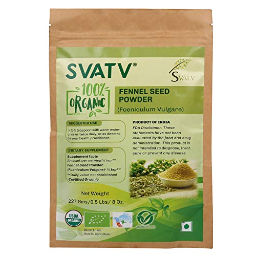 Svatv Organic Fennel Seed Powder Foeniculum Vulgare 1/2 Lb, 08