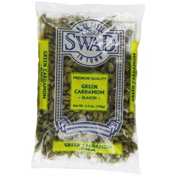 Swad Cardamom Indian Grocery Spice, Pods Green, 3.5 Ounce