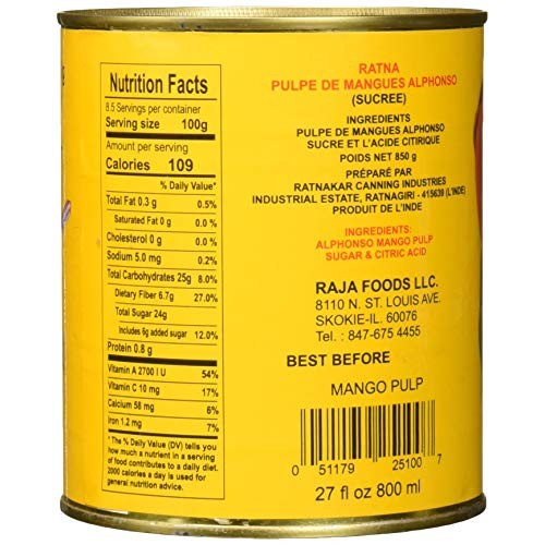 Swad Ratna Alphonso Mango Pulp, Yellow