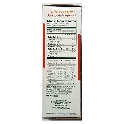 Swanson Christian Supply Communion-Matzo Bread Gluten Free Squar