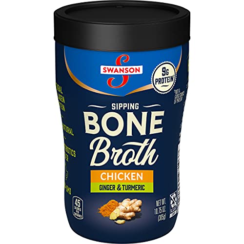 Swanson Sipping Bone Broth, Chicken Bone Broth With Ginger &Amp; Tur