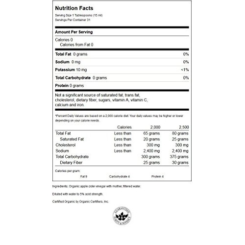 Swanson Certified Organic Apple Cider Vinegar With Mother 16 Fl