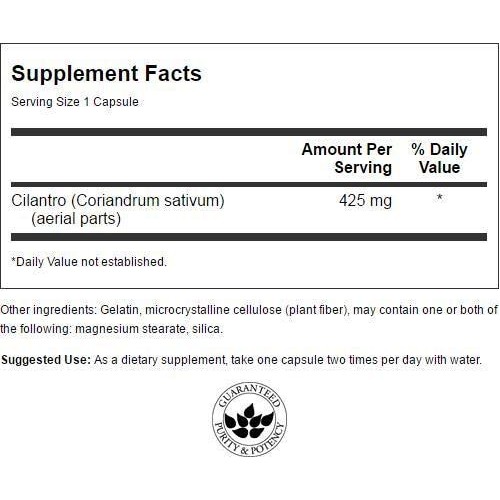 Swanson Cilantro Coriander 425 Milligrams 60 Capsules 2 Pack