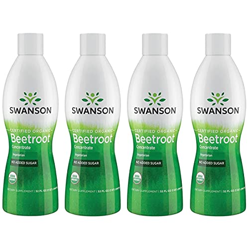 Swanson Certified Organic Beetroot Juice 32 Fl Oz Liquid 4 Pack
