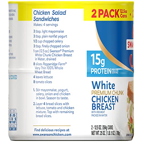 Swanson Premium White Chunk Chicken Breast, 12.5 oz. Can Pack o...
