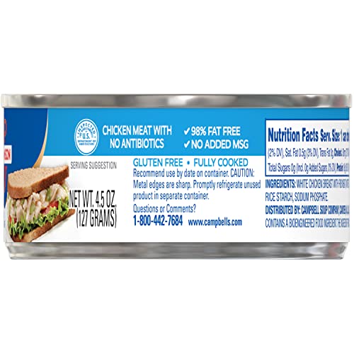 Swanson Premium White Chunk Chicken Breast, 4.5 oz. Can Pack of...