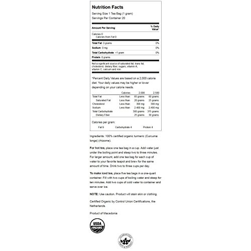 Swanson Turmeric Tea 20 BagS