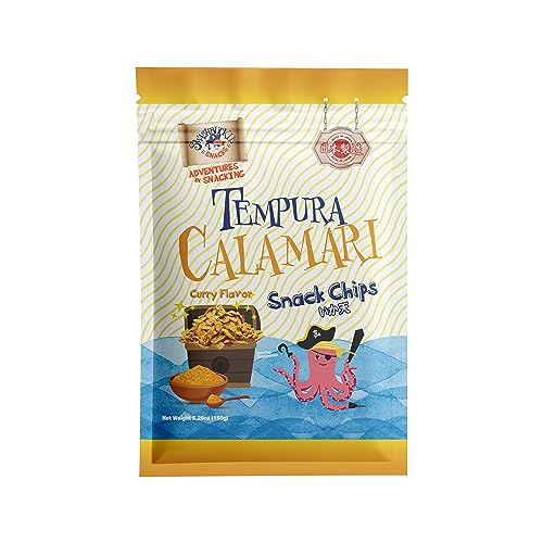 Swashbuckle Snacks Crispy Tempura Calamari Snack Chips Curry Fla...