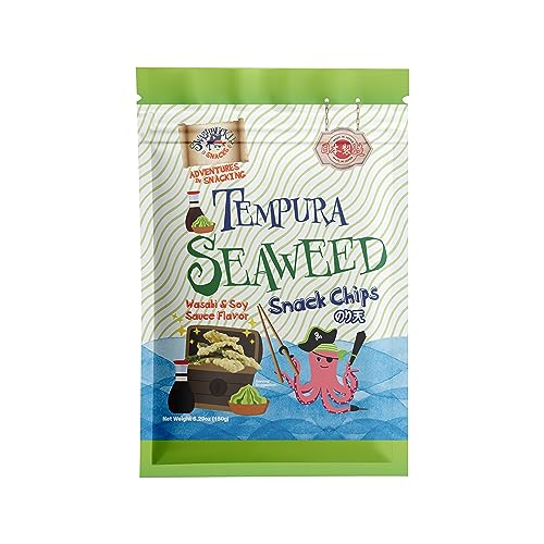 Swashbuckle Snacks Crispy Tempura Seaweed Snack Chips Wasabi and...