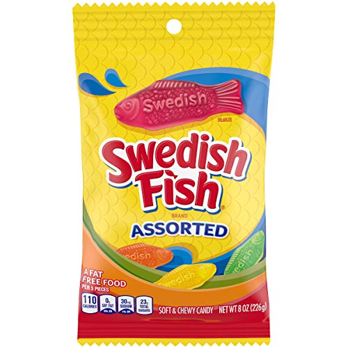 Swedish Fish Assorted Fat Free Soft &Amp; Chewy Candy, 8.0 Oz