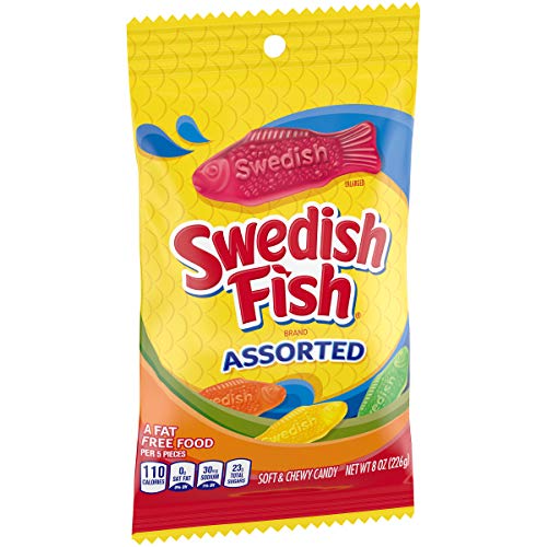Swedish Fish Assorted Fat Free Soft &Amp; Chewy Candy, 8.0 Oz