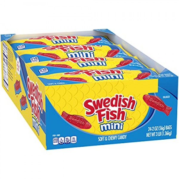 Swedish Fish Mini Soft &Amp; Chewy Candy, 24 - 2 Oz Bags