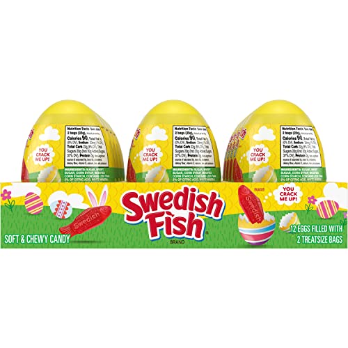 SWEDISH FISH Mini Soft & Chewy Easter Candy, 12-0.88 oz Easter Eggs SWEDISH FISH Mini Soft & Chewy Easter Candy, 12-0.88 oz Easter Eggs