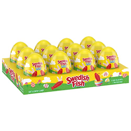 SWEDISH FISH Mini Soft & Chewy Easter Candy, 12-0.88 oz Easter Eggs SWEDISH FISH Mini Soft & Chewy Easter Candy, 12-0.88 oz Easter Eggs
