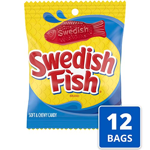 Swedish Fish Red Fish Soft &Amp; Chewy Candy, 5-Ounce Bags Pack Of 12