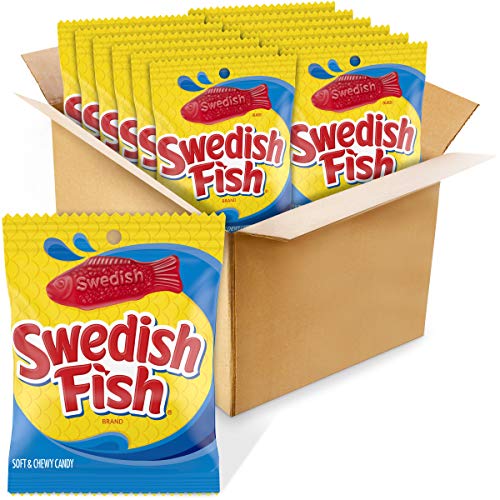 Swedish Fish Red Fish Soft &Amp; Chewy Candy, 5-Ounce Bags Pack Of 12