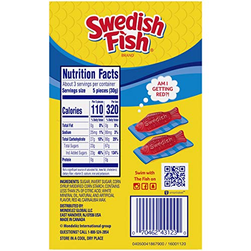 Swedish Fish Soft &Amp; Chewy Candy, Christmas Candy, 3.1 Oz Box