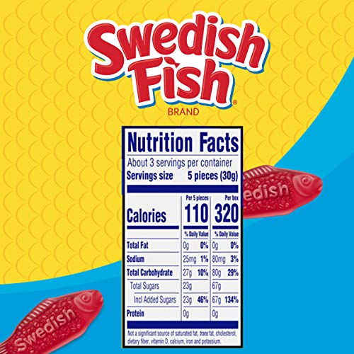 Swedish Fish Soft &Amp; Chewy Candy, Christmas Candy, 3.1 Oz Box